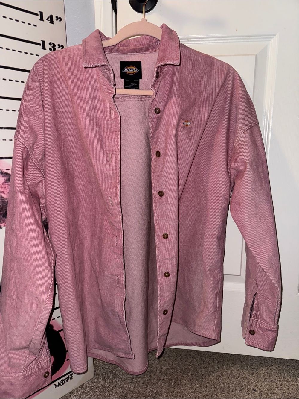Dickies Pink Corduroy Button-Up Jacket